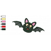 Cartoon Bat Embroidery Design 02